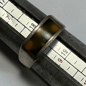 Sterling Silver Ring with a Tigers Eye Inlay. Size 8.25